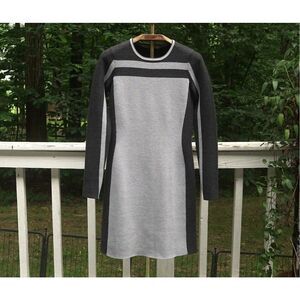 Athleta Omega Wool Grey Colorblock Long Sleeve Dress